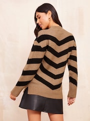 Friends Like These Camel Chevron Jumper - Image 4 of 4