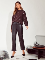 Friends Like These Purple Chevron Sequin Jumper - Image 4 of 4