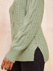 Friends Like These Green Pointelle Stitch Detail Jumper - Image 2 of 4