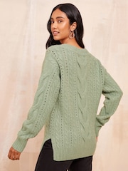 Friends Like These Green Pointelle Stitch Detail Jumper - Image 4 of 4