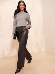 Friends Like These Grey Animal Sequin Sleeve Jumper - Image 3 of 4