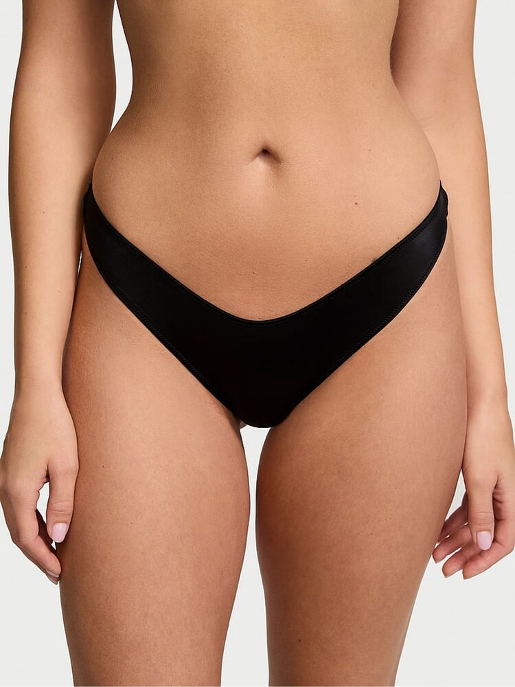 Victoria's Secret Black Star Hardware Thong Open Back Knickers - Image 1 of 4