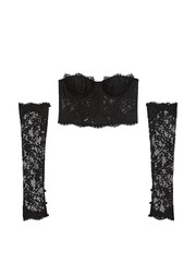 Victoria's Secret Black Lace Corset Top With Detachable Sleeves - Image 3 of 4