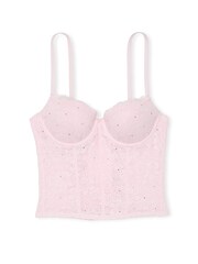 Victoria's Secret PINK Pink Tulip Diamante Lace Lightly Lined Balcony Corset Top - Image 3 of 3