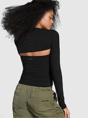 Victoria's Secret PINK Black Cotton Balero Long Sleeve T-Shirt - Image 2 of 3