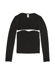 Victoria's Secret PINK Black Cotton Balero Long Sleeve T-Shirt - Image 3 of 3