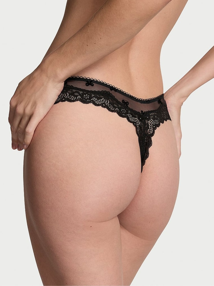 Victoria's Secret Black Bows Thong Knickers - Image 2 of 3