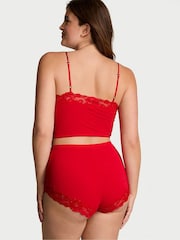 Victoria's Secret Lipstick Red Sequin Lace Straight Neck Modal Cami Set - Image 2 of 3