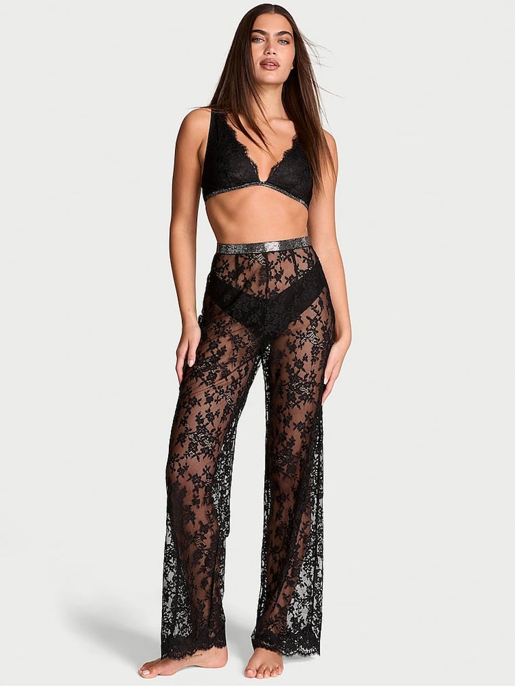 Victoria's Secret Black Twinkle Lace Trousers - Image 1 of 4