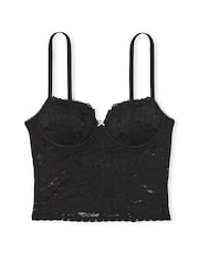 Victoria's Secret PINK Black Lace Lightly Lined Balcony Corset Top - Image 3 of 3