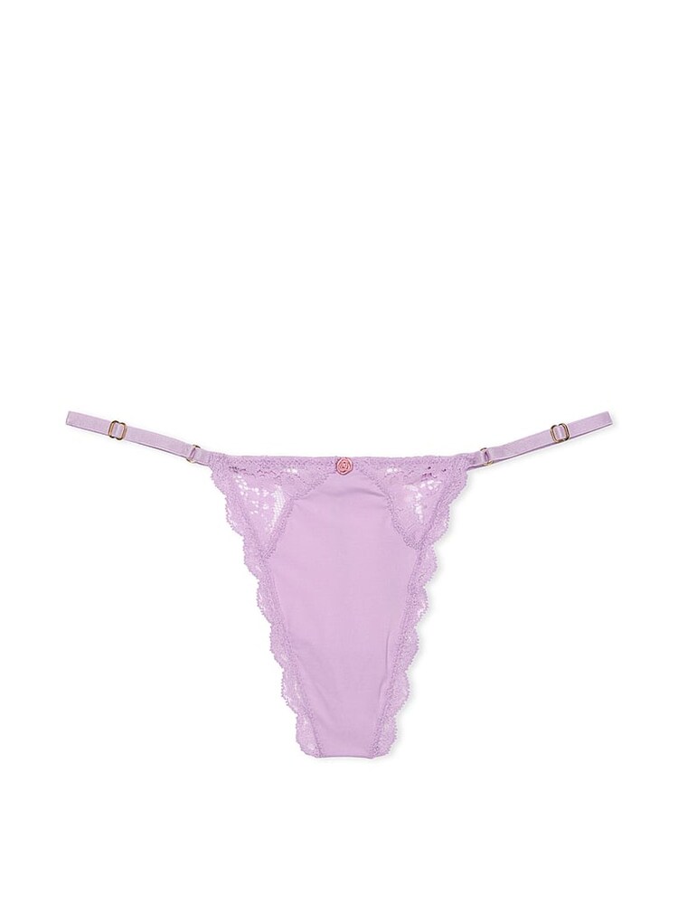 Victoria's Secret Silky Lilac Purple Lace Trim G String Knickers - Image 3 of 3