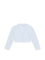 Victoria's Secret PINK Hydrangea Blue Cosy Knit Cropped Cardigan Pyjama Top - Image 3 of 3