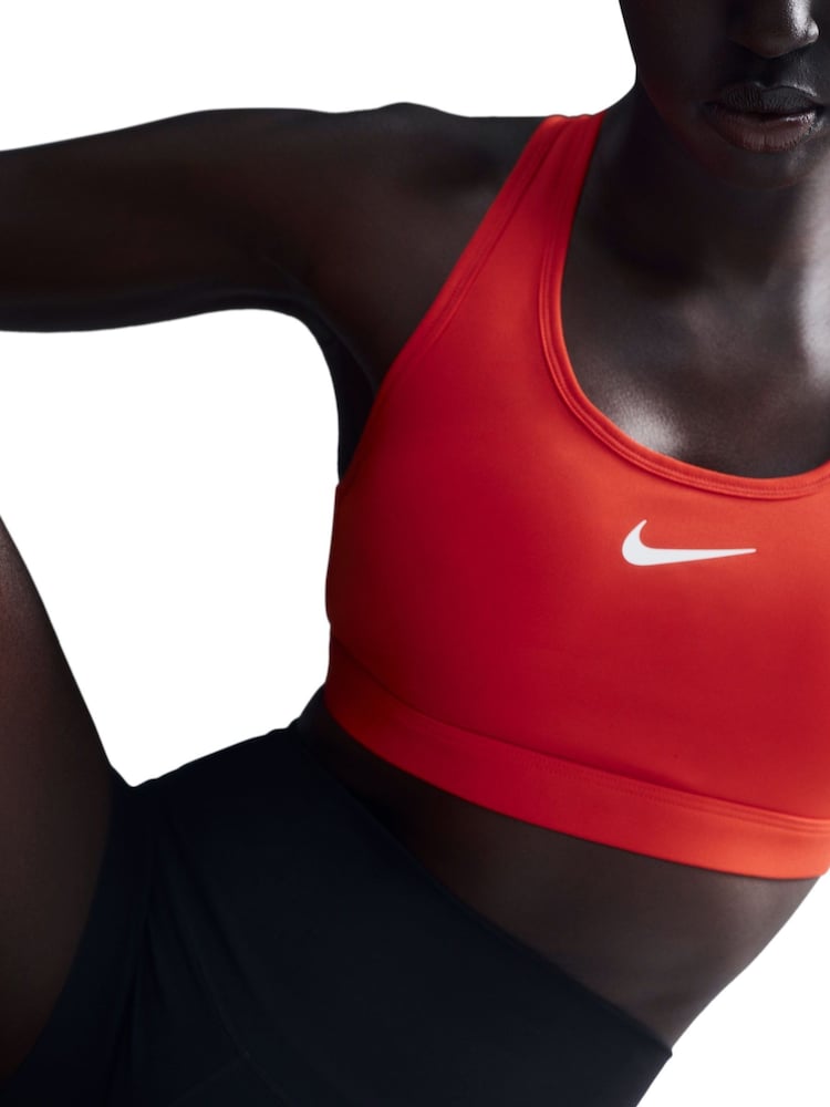 Nike University Red Medium Swoosh Support Padded Sports Bra - Image 10 of 13