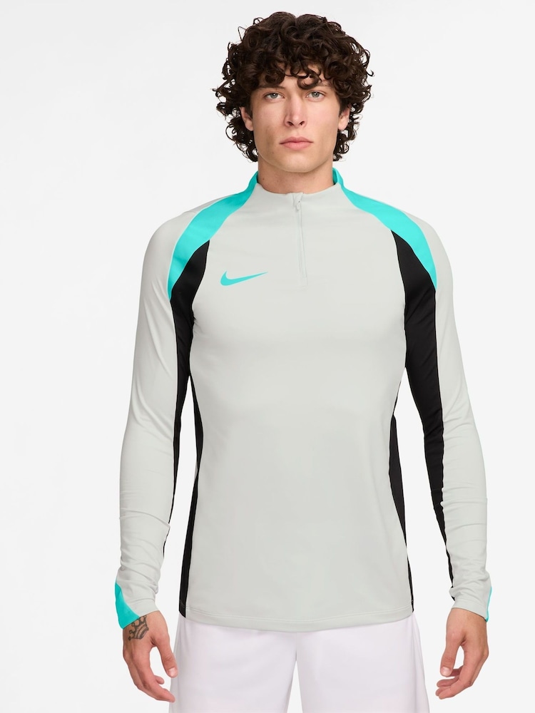 Nike White/Black Dri-FIT Strike Quarter Zip Training Top - Image 1 of 3