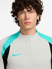 Nike White/Black Dri-FIT Strike Quarter Zip Training Top - Image 3 of 3