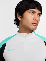 Nike White/Black Dri-FIT Strike Quarter Zip Training Top - Image 4 of 5