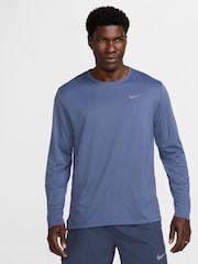 Nike Diffused Blue Dri-FIT Miler Long Sleeve Running Top - Image 1 of 5
