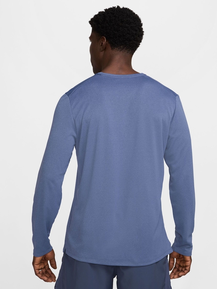 Nike Diffused Blue Dri-FIT Miler Long Sleeve Running Top - Image 2 of 5
