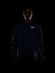 Nike Diffused Blue Dri-FIT Miler Long Sleeve Running Top - Image 4 of 5