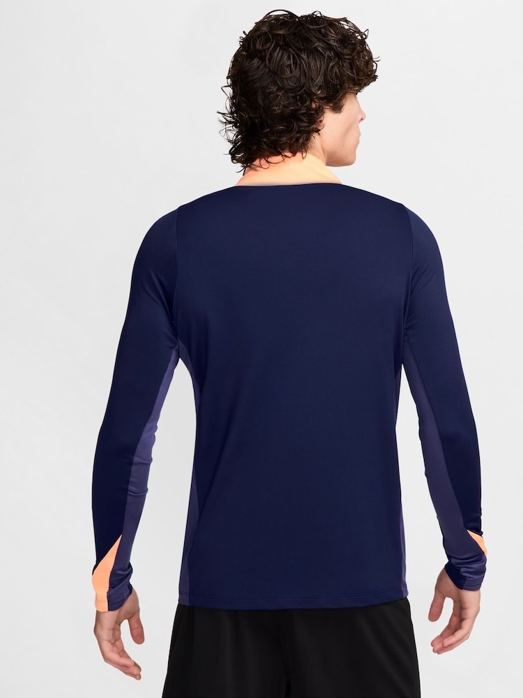Nike Navy Dri-FIT Strike Quarter Zip Training Top - Image 2 of 3