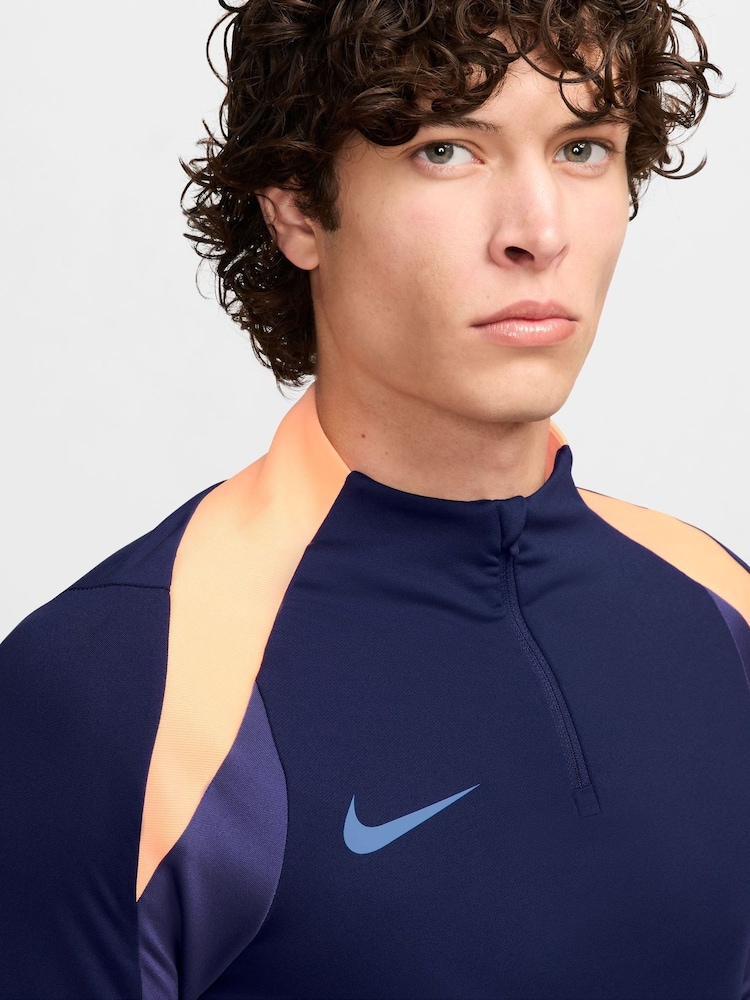 Nike Navy Dri-FIT Strike Quarter Zip Training Top - Image 3 of 3