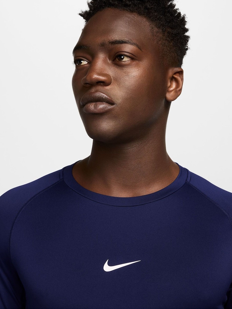 Nike Void Blue Pro Dri-FIT Tight Long-Sleeve Training Top - Image 3 of 3