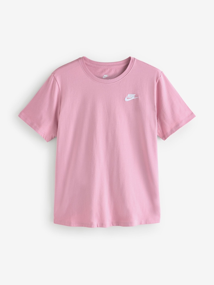 Nike Hyper Pink Sportswear Club Essentials T-Shirt - Image 7 of 7