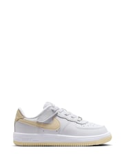 Nike White Natural Junior Air Force 1 Low Easy On Trainers - Image 1 of 9