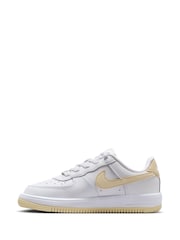 Nike White Natural Junior Air Force 1 Low Easy On Trainers - Image 2 of 9