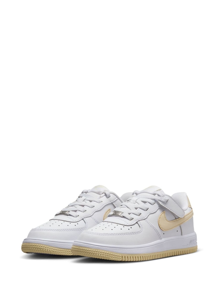Nike White Natural Junior Air Force 1 Low Easy On Trainers - Image 5 of 9