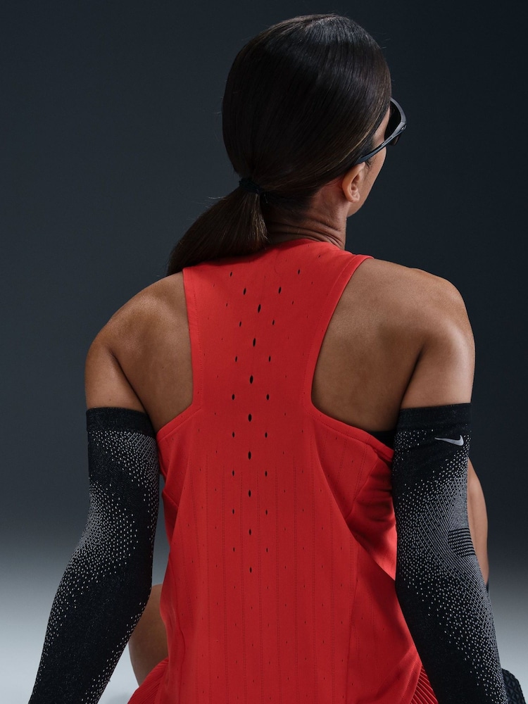 Nike Crimson Red AeroSwift Dri-FIT ADV Running Singlet Vest - Image 3 of 10