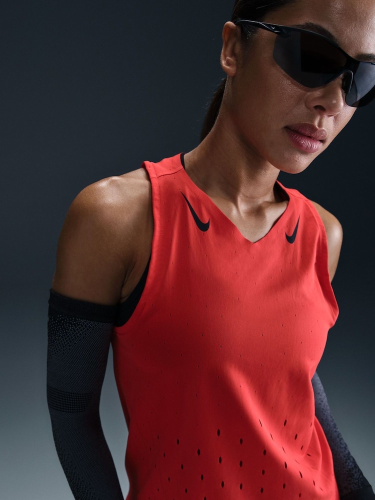 Nike Crimson Red AeroSwift Dri-FIT ADV Running Singlet Vest - Image 4 of 10