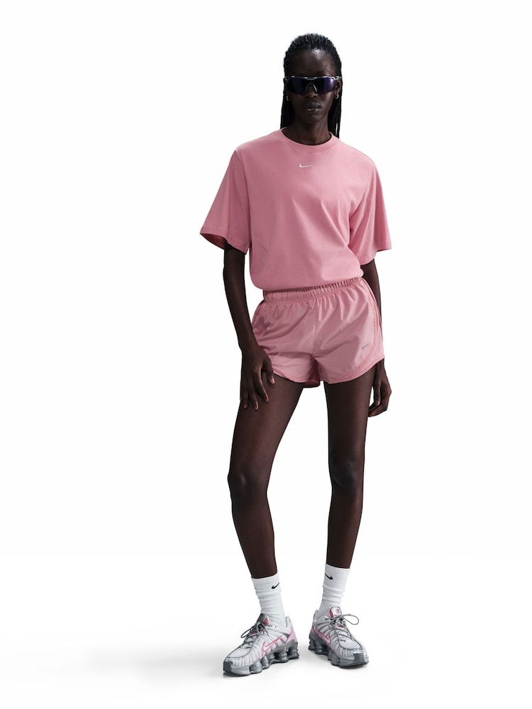 Nike Pink Oversized Mini Swoosh Sportswear T-Shirt - Image 1 of 5