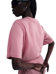 Nike Pink Oversized Mini Swoosh Sportswear T-Shirt - Image 4 of 5