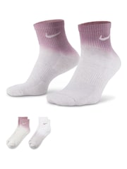Nike Natural Everyday Plus Cushioned Ankle Socks 2 Pack - Image 1 of 5