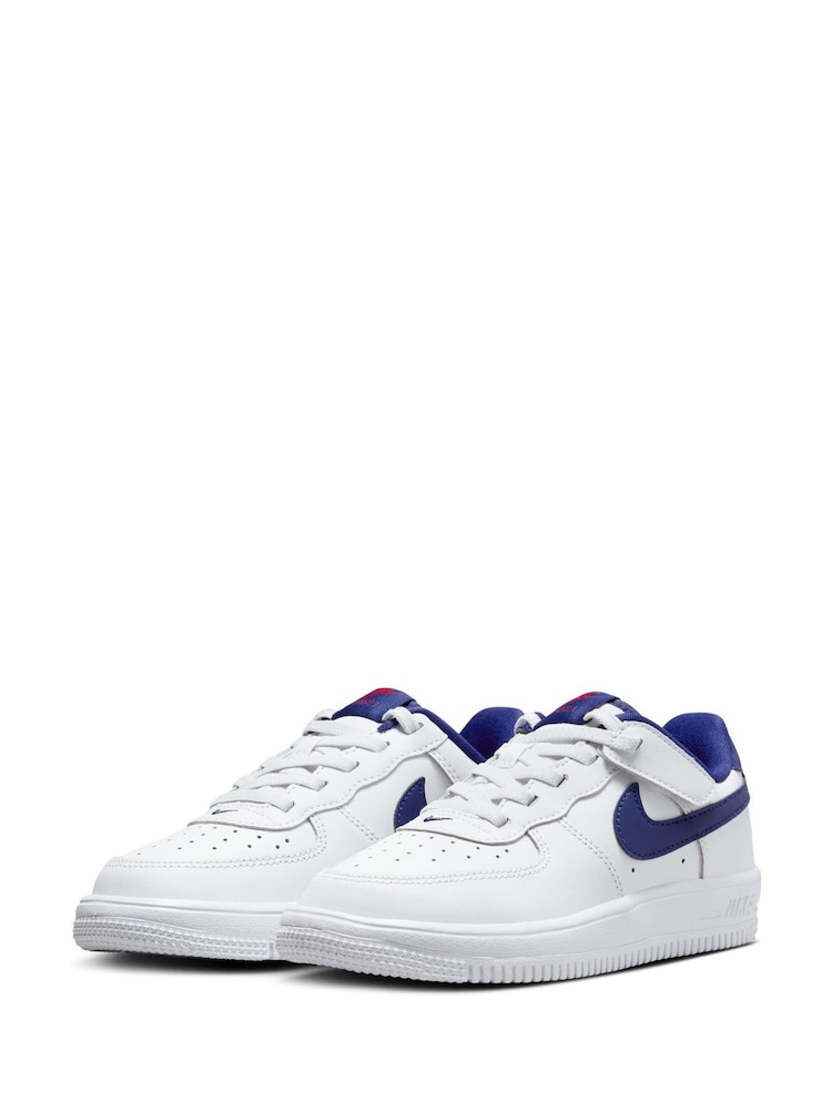 Wit/koninklijk blauw - Nike Junior Air Force 1 Low Easy On Trainers - Image 5 of 9
