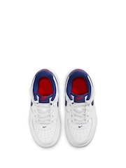 Nike White/Royal Blue Junior Air Force 1 Low Easy On Trainers - Image 6 of 9
