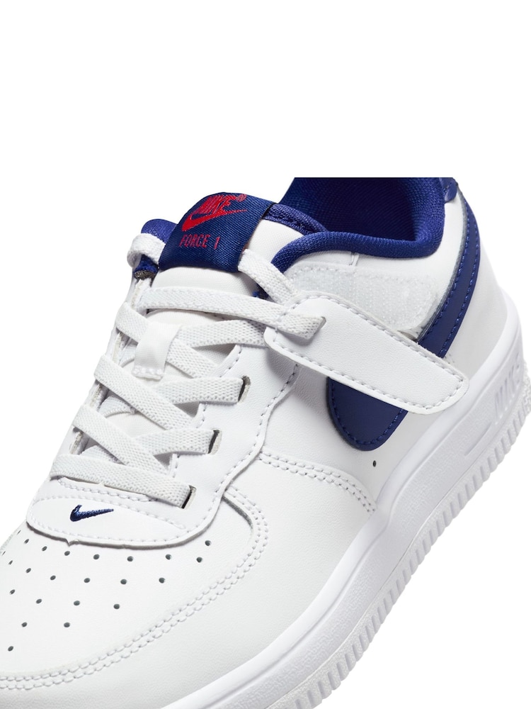 Wit/koninklijk blauw - Nike Junior Air Force 1 Low Easy On Trainers - Image 8 of 9