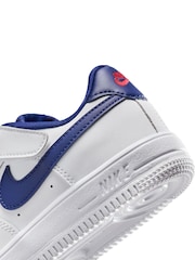 Nike White/Royal Blue Junior Air Force 1 Low Easy On Trainers - Image 9 of 9