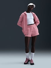 Nike Elemental Pink Sportswear Phoenix Fleece High-Waisted Loose Shorts - Image 2 of 6
