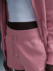 Nike Elemental Pink Sportswear Phoenix Fleece High-Waisted Loose Shorts - Image 4 of 6