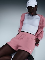 Nike Elemental Pink Sportswear Phoenix Fleece High-Waisted Loose Shorts - Image 6 of 6