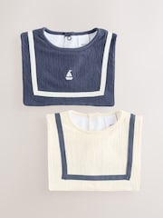 Blue Square Baby Bibs 2 Pack - Image 1 of 5