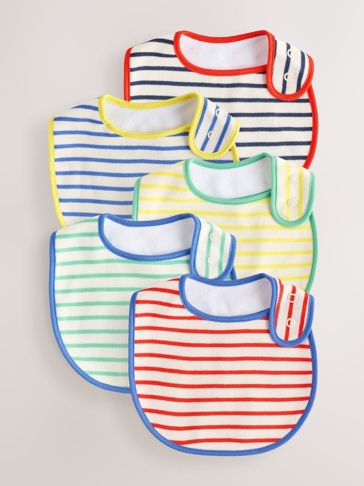 Bright Stripe Baby Stripe Bibs 5 Pack - Image 1 of 6