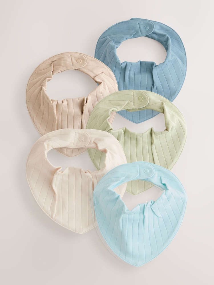Multi 100% Cotton  Baby Short Sleeve Bodysuits Bibs 5 Pack - Image 1 of 8