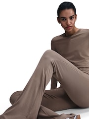 Nike Brown Chill Knit Tight Mini-Rib Flared Leggings - Image 8 of 10