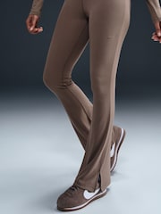 Nike Brown Chill Knit Tight Mini-Rib Flared Leggings - Image 9 of 10