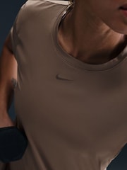 Nike Brown One Classic Dri-FIT Short Sleeve Top - Image 6 of 7