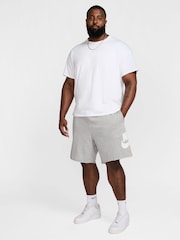 Nike Dark Grey Heather Club Graphic Print French Terry Shorts - Image 13 of 13