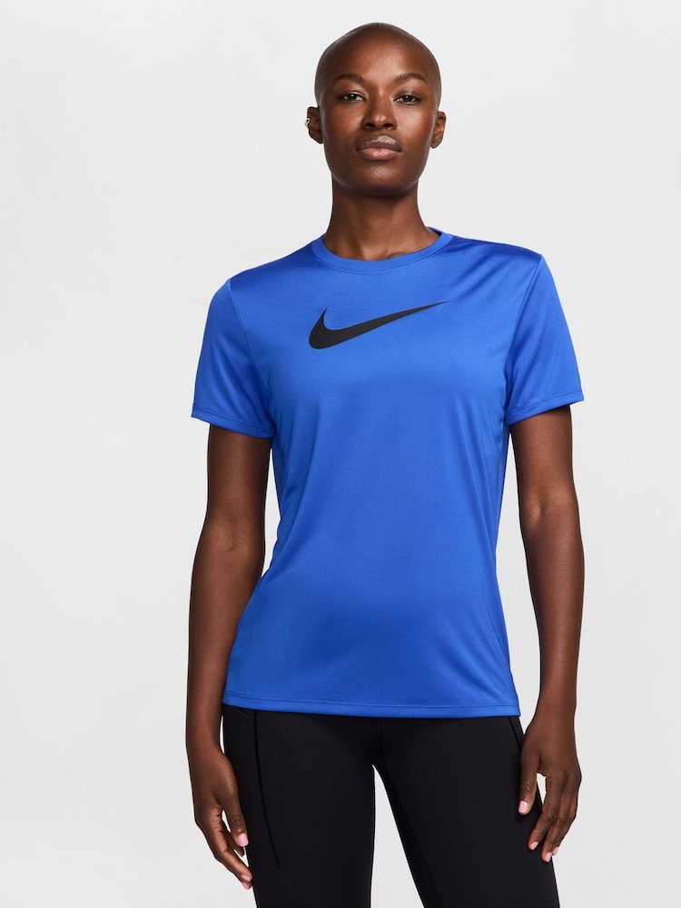 Nike Hyper Royal Blue Dri-FIT Graphic Swoosh Short Sleeve T-Shirt - Image 1 of 4